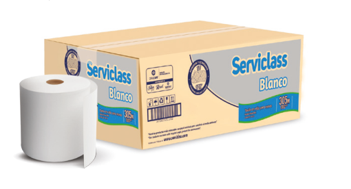 Papel toalla institucional Serviclass 305 metros, caja y rollo